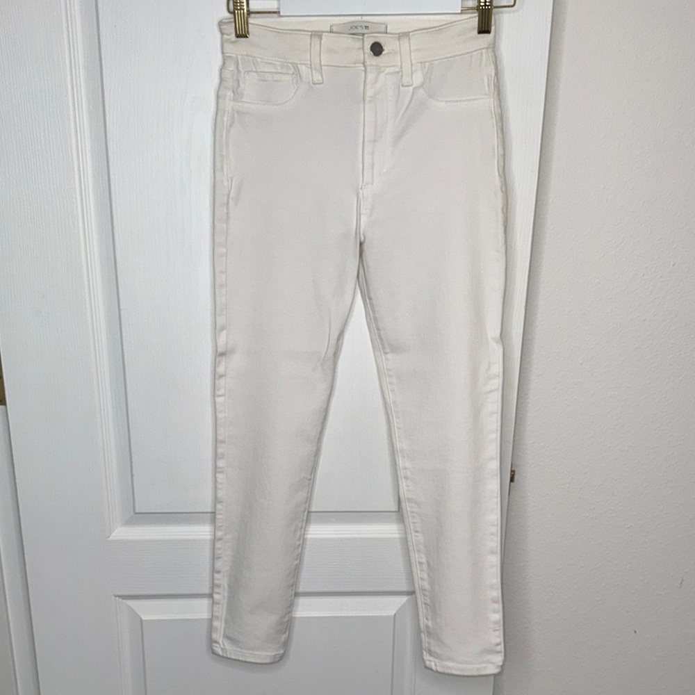 Joe's Jeans White High Rise Skinny Crop Denim